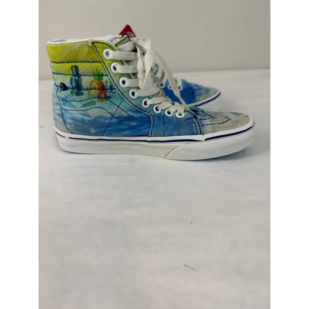 Spongebob SquarePants Sk8 Hi Vans Sneakers Hi-tops Skateboard Kids Size 3.5 Men